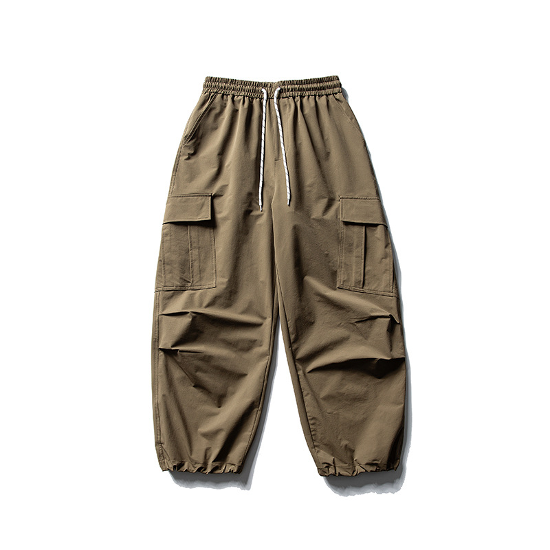 Southern Summer Dress 2025 Spring New Japanese Retro Solid Color Multi-Pocket Crane Pants American All-match Casual Pants for Men