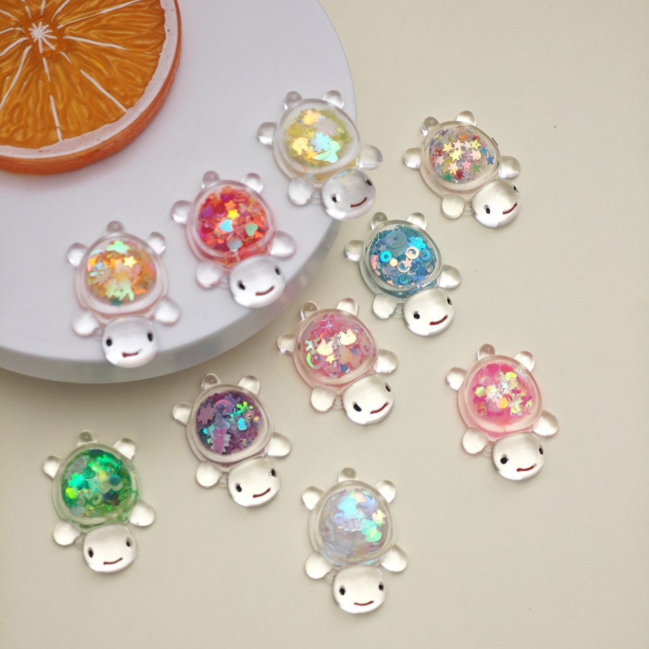 4cm 아크릴 야광 거북이 혼합 스타일 알몸