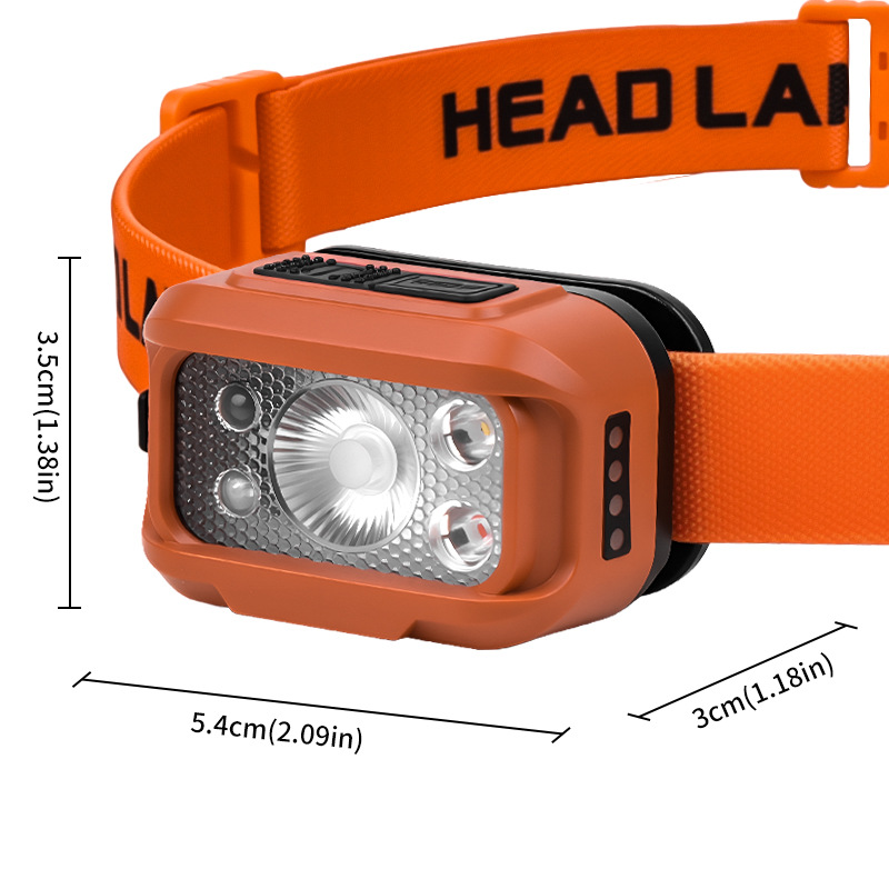 Customized Cross-border LED With Long Battery Life, Lightweight Sensor Headlamp For Outdoor Night Fishing And Running_desvips.com