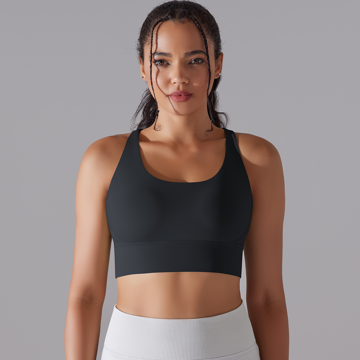 127g Weight Sleeveless Sleeve Length Nylon, Spandex Fabric Type Short Top Length Halter Crisscross Tank Tops Type Fitness, Yoga Occasion U Neck Neckline Solid Color Pattern Sports Style Sports Solid Color Nylon Spandex U Neck Active Tops Halter Crisscross Tank 55
