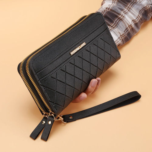 New wallet women's long versatile clutch bag fashionable double-layer zipper coin purse large capacity multi-purpose card holder wallet
