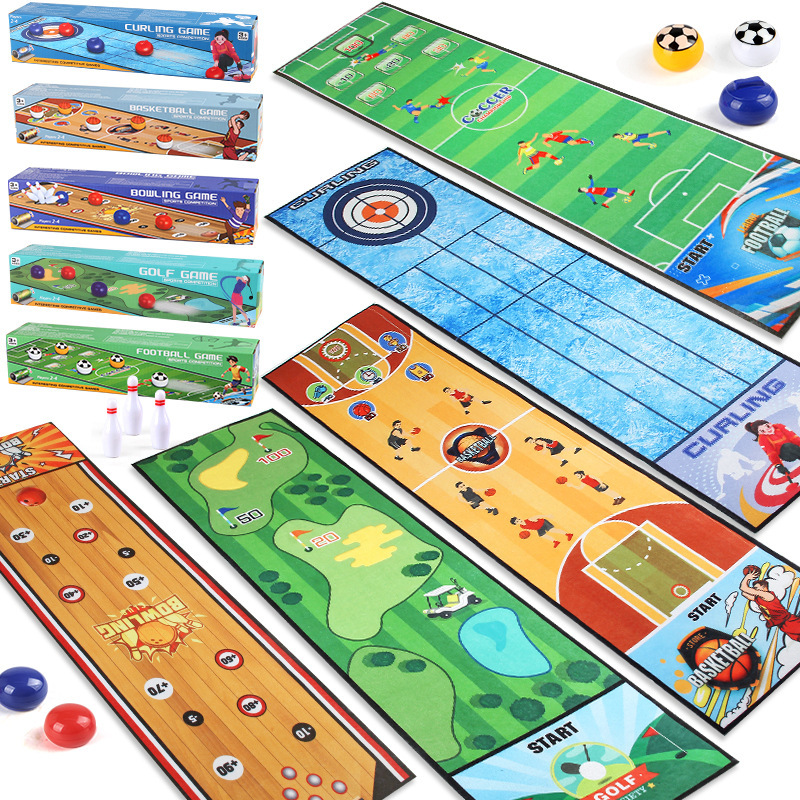 Manufacturer Supplies Children's Battle Bowling Football Golf Game Mat Set Desktop Indoor and Outdoor Leisure Toys