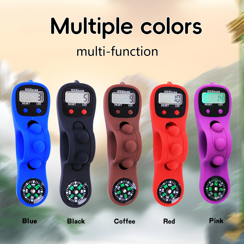 sxh5136-带LED灯喷漆点数器拨珠手动液晶数显指南针电子计数器厂