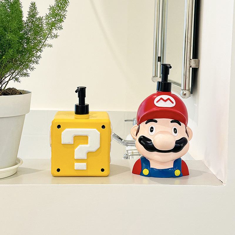 创意马里奥洗手液分装瓶卡通可爱洗洁精沐浴露洗发水空瓶按压瓶子