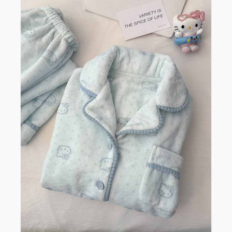 Coral Fleece Pajamas for Women, Autumn and Winter, Thickened and Fleece-Lined, 2026 New Model, Winter Flannel Outerwear, Plus-Size Loungewear