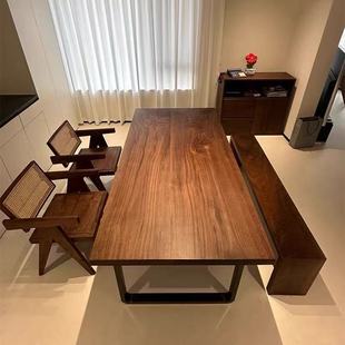 Vintage Black Walnut Color Old Elm Wood Large Board Tabletop Solid Wood Bar Countertop Step Flooring Decoration