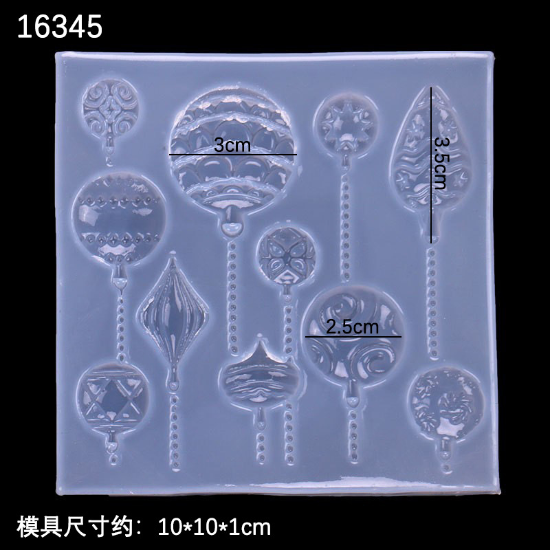 Espejo de Navidad epoxi molde color bola ciervos biscuit cake decoración cerámica suave arcilla joyería hecha a mano DIY producción