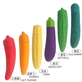 茄子黄瓜辣椒自慰棒硅胶蔬菜迷你款AV棒震动棒女用情趣用品跳蛋