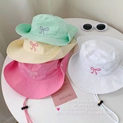 2025新型通気キャンディー系速乾蝶結び漁師帽学生かわいい少女日焼け止め登山帽子