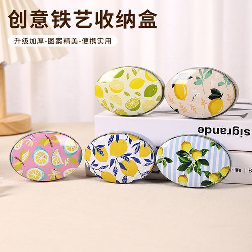 New Arrival Thickened Iron Storage Box, Tin Box, Festival Children's Gift Packaging Box, Elliptical Egg Candy Box