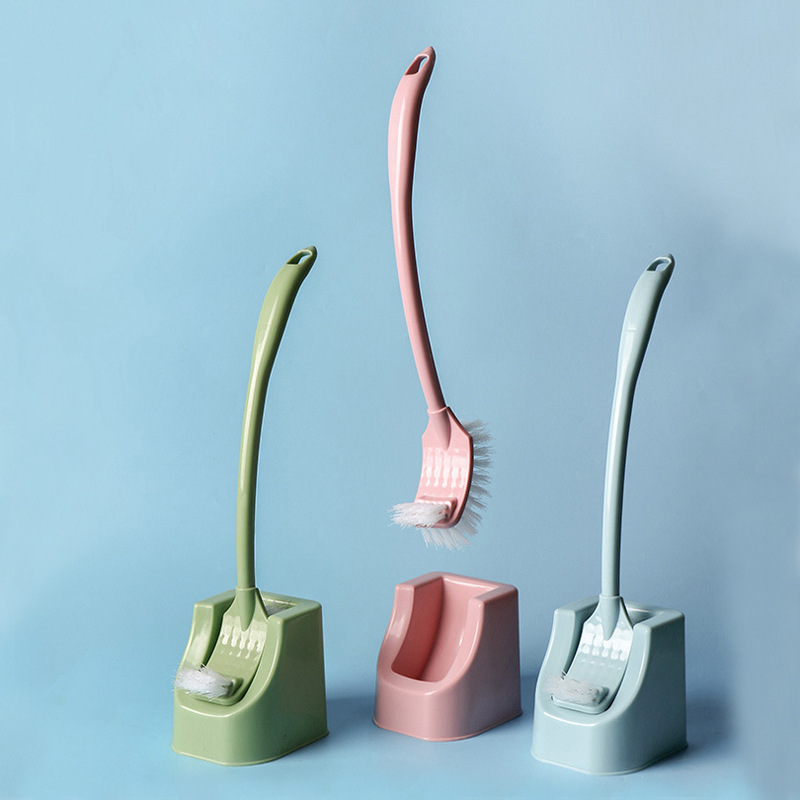 Toilet Brush Set Wall-Mounted No Dead Angle Toilet Brush Squatting Home Scandinavian Wall-Mounted Creative Cleaning Brush