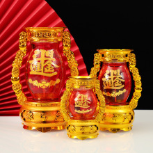 水晶招财果冻蜡烛环保无味玻璃酥油灯过年乔迁新居1/3/5天长明灯