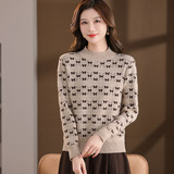 原版正品秋冬新款半高领羊毛打底衫纯色百搭宽松毛衣女套头加厚潮，女装针织衫/毛衣，妃慕昵服饰