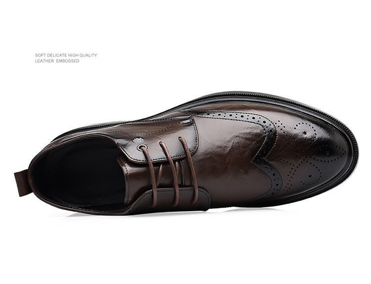 Giày sandal da nam kiểu Brogue khoét lỗ thoáng khí cỡ lớn — Kiểu khoét rỗng màu nâu, Màu nâu, dùng được bốn mùa, Mẫu đen bốn mùa, Kiểu khoét rỗng màu đen chi tiết 30