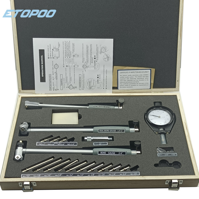 HUOTO 内径百分表0.7-6''内径量表测缸规量缸表内孔指示表