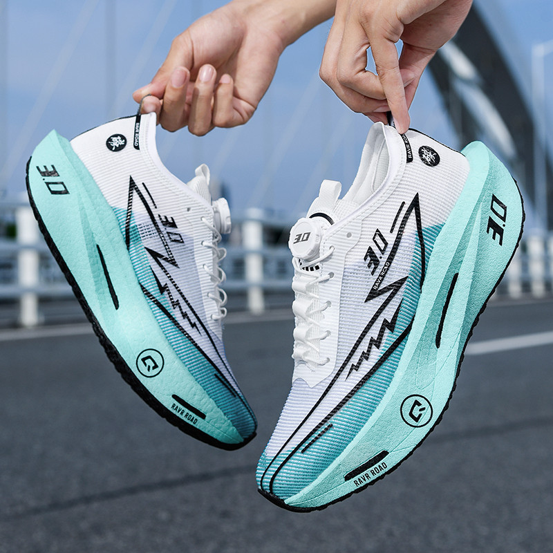 2025 Large Size Racing Running Shoes for Male Students, High School Entrance Examination Training, Track and Field Carbon Plate Sports Shoes, New Breathable Shoes for Middle and Large Children