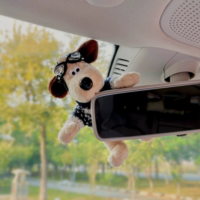 Car Decoration Interior Accessories Goddess: Car ornaments - blue-gypsophila-flying-mirror-dog-rearview-mirror-ornament