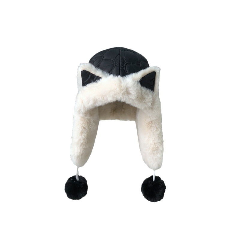 Cute Fox Plush Children's Winter Thickened and Plushed Warm Riding Northeast Ear Protection Lei Feng Hat_voghion.com