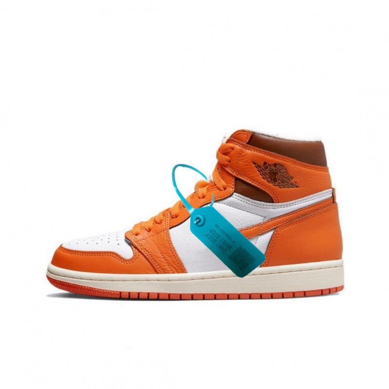 AJ1 하이탑 화이트 & 오렌지 스몰 버클