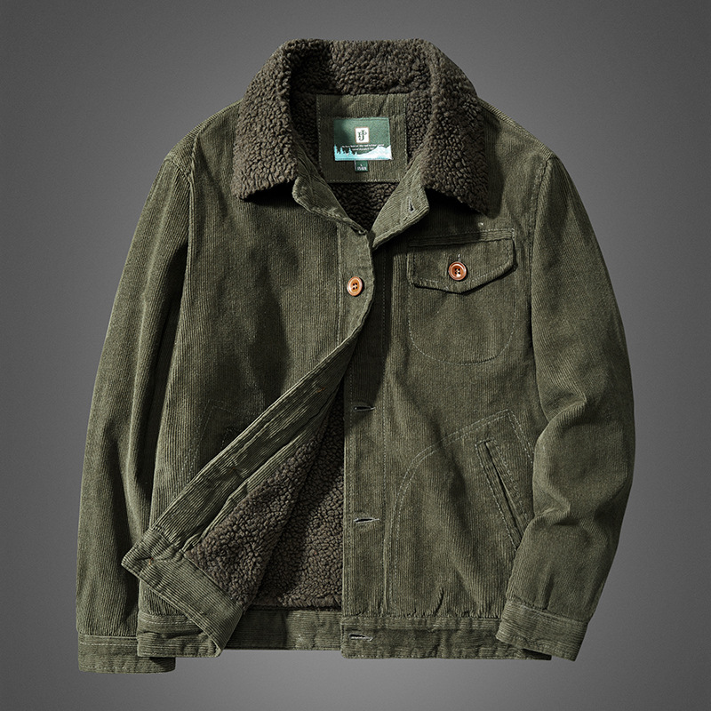 Chaqueta de pana de invierno para hombre abrigo cálido de algodón acolchado forrado de lana engrosada abrigo de algodón acolchado chaqueta de trabajo de papá 1852 1885