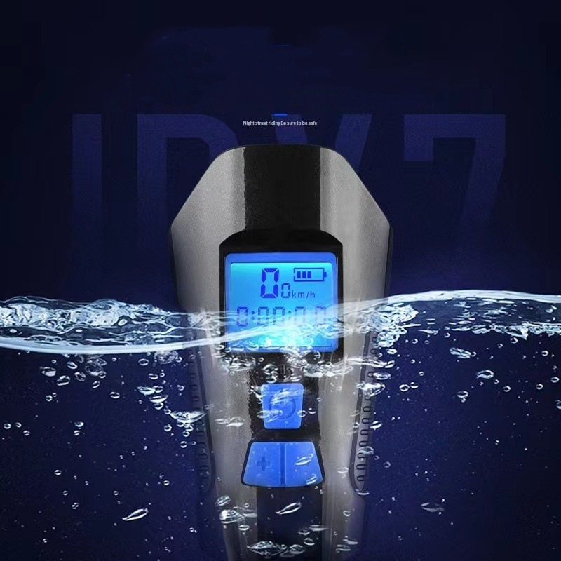 Luz de bicicleta transfronteriza Luz de manillar Luz de cuerno luz de noche montando bicicleta código medidor luz USB carga Luz de bicicleta de montaña