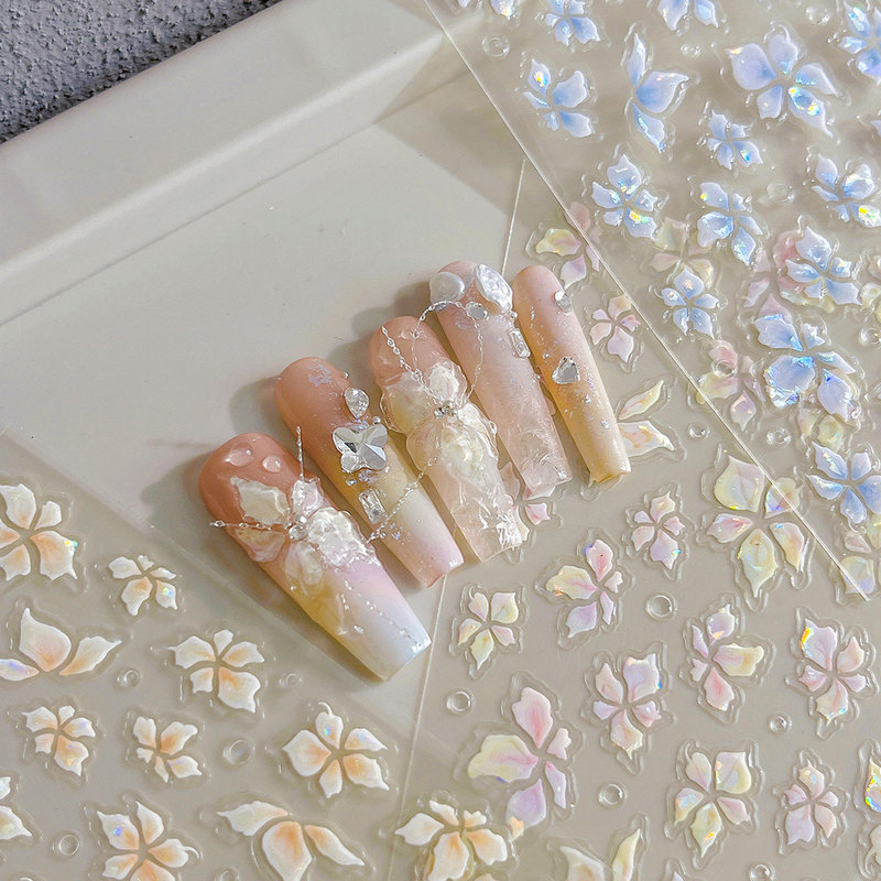 YITU Ant Figure Lily Five-petal Flower Nail Art Sticker Glue Magic Jelly Shell Light Nail Decoration Sticker YT3945