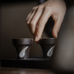 粉引茶杯日本式寂陶磁品茗杯茶杯カンフー茶具主人杯茶杯