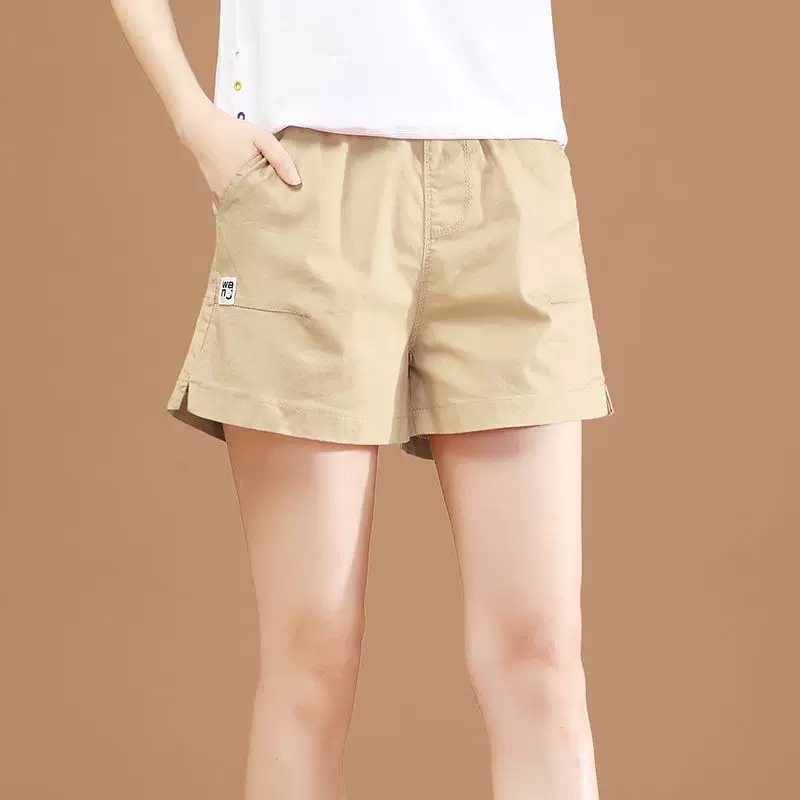 Short trousers, plus size, elastic waist, oversize