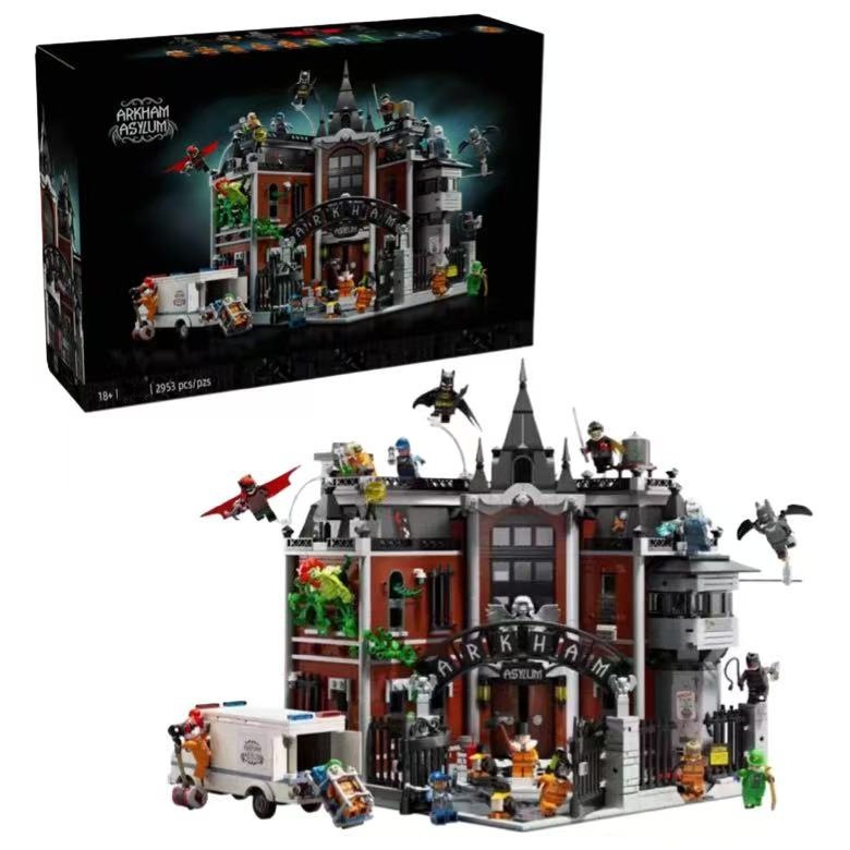 Cross-Border Compatible Lego Super Heroes Series 76300 Arkham Asylum Building Block Construction Toys