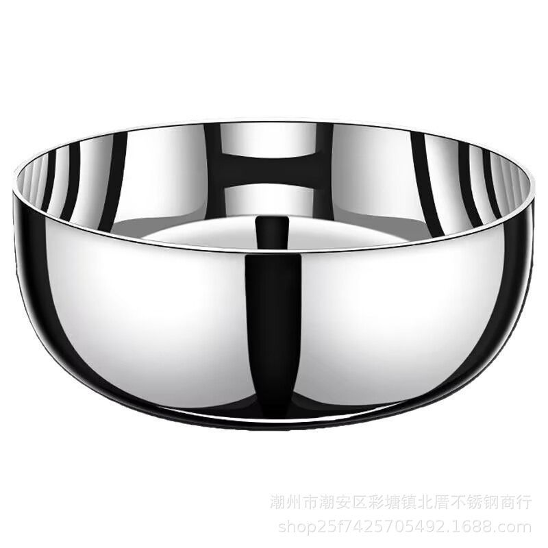特厚不锈钢和面盆带盖家用厨房洗菜盆加厚汤锅火锅盆发面揉面盆无|undefined