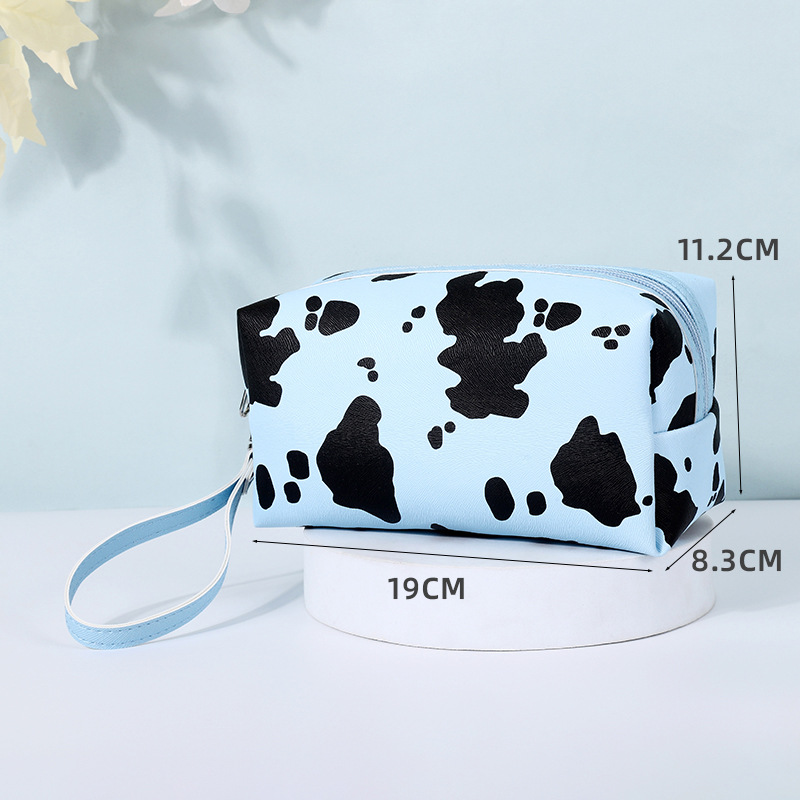 Women's Medium All Seasons Pu Leather Cows Fashion Pillow Shape Bucket Zipper Cosmetic Bag display picture 1