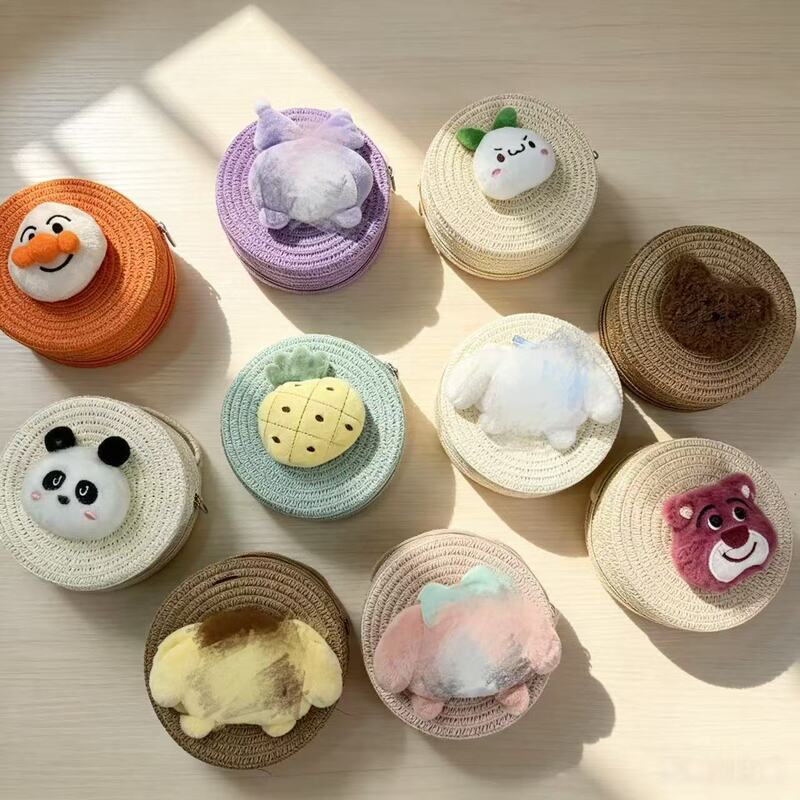 Children's Straw Bag Cartoon Small Bag Round Bag Summer Beach Sweet Girl Baby Crossbody Travel Cute Coin Purse Children's Straw Bag Cartoon Small Bag Round Bag Summer Beach Sweet Girl Baby Crossbody Travel Cute Coin Purse