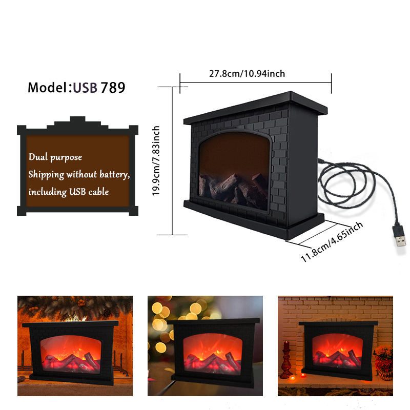 Amazonas Nueva simulación de fuego de carbono llama lámpara LED retro moda artesanía chimenea viento lámpara creativa decoración Decoración