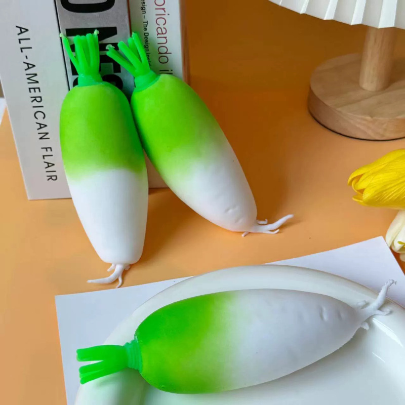 Children's Creative Stress Relief Toy Trendy Green Radish Tofu Ball Slow Rebound Squeeze Stress Ball Venting Gadget Children's Creative Stress Relief Toy Trendy Green Radish Tofu Ball Slow Rebound Squeeze Stress Ball Venting Gadget