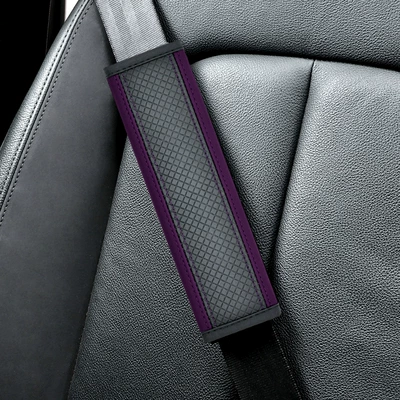 Seat belt shoulder pad – Cover - dd-diamond-shoulder-pads-single-black-and-purple-24cm
