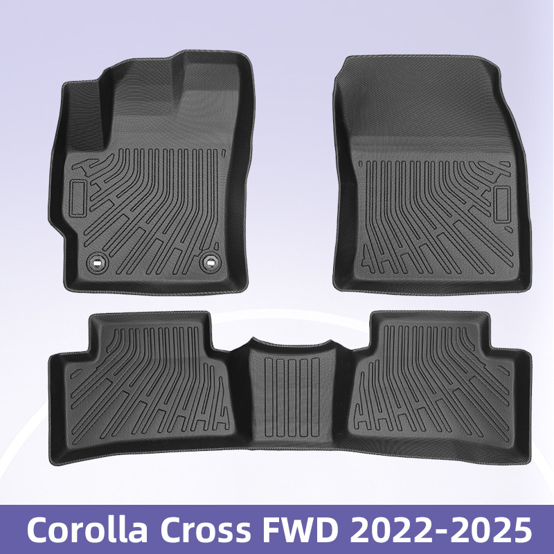 Para Corolla Cross FWD 2022 - 2025 TPE Foot Pads 3D All-Weather Material Backpack Pads