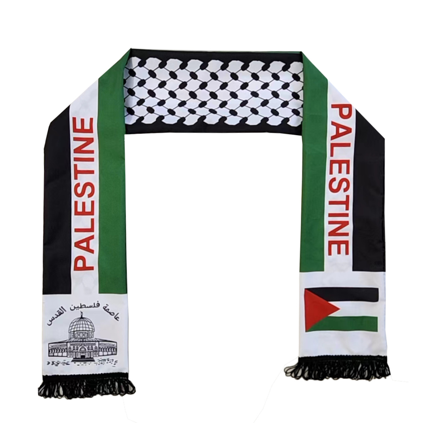 Fuente de la fábrica Copa del mundo bandera bufanda Palestina bandera bufanda