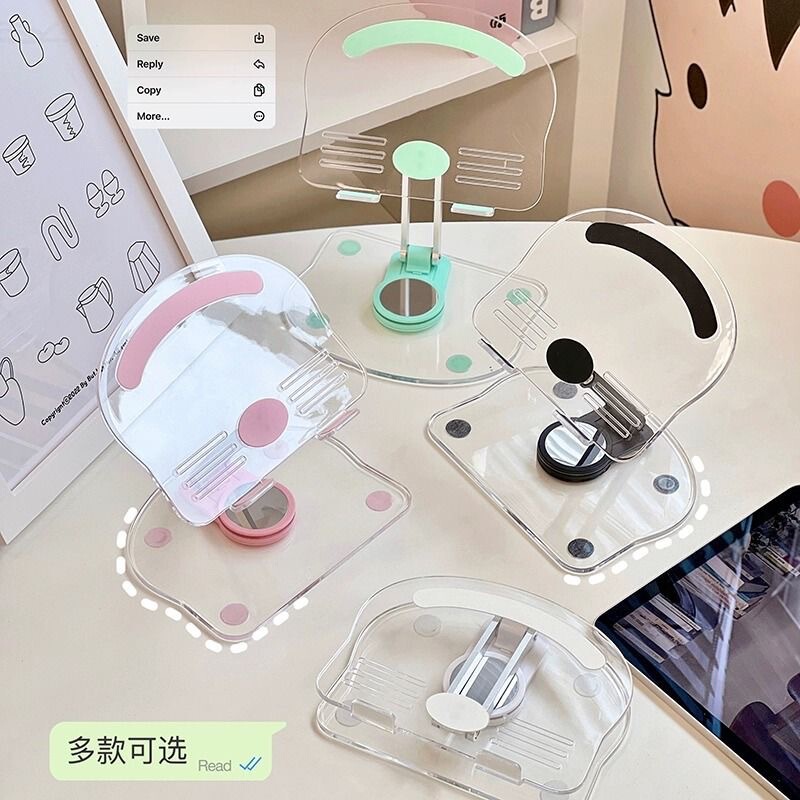新型タブレットスタンド360度回転昇降可能折り畳みアクリル透明デスクトップ怠け者サポート|undefined