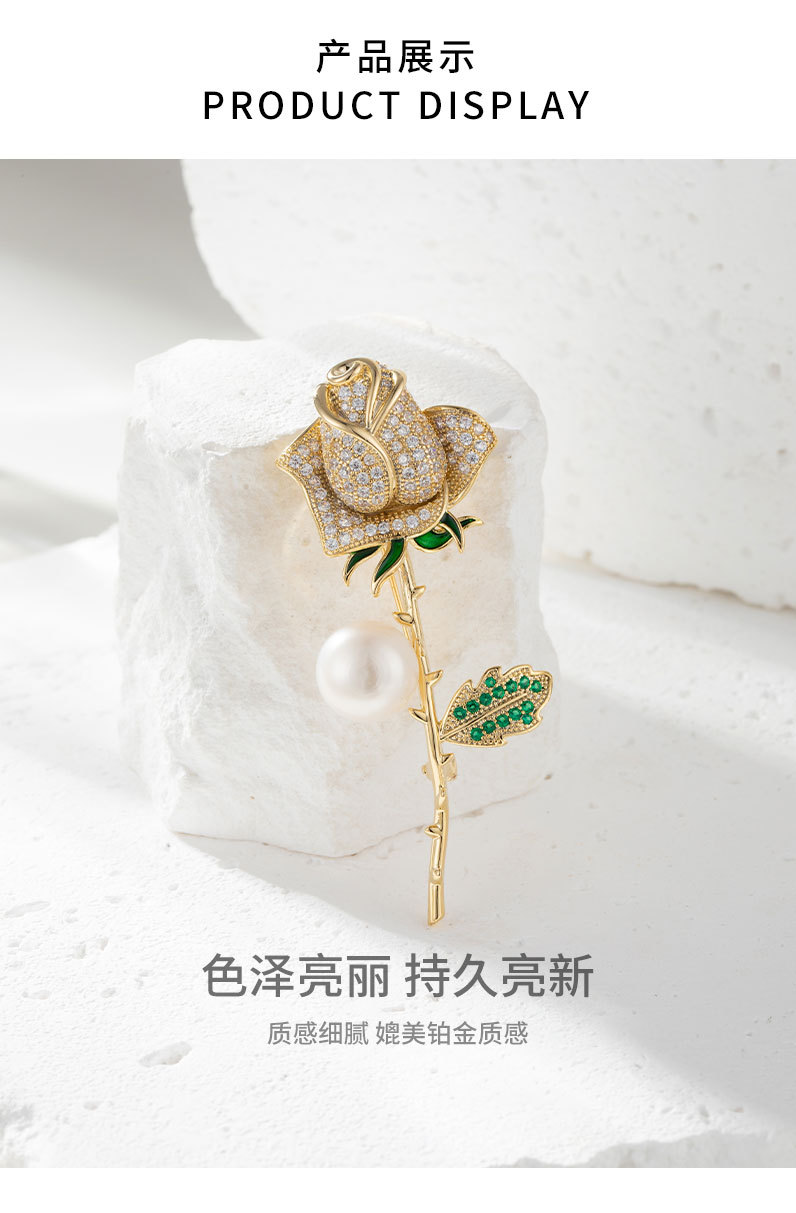 韩版优雅奢华玫瑰花胸针小众高级感花朵别针新款节日礼
