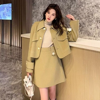 秋季遮肉胖妹妹设计炸街新款时髦两件套套装大码女装感mm显瘦2026