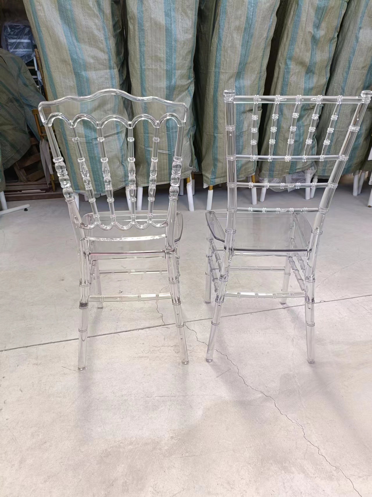 Star Factory wholesals wedding bamboo chair, PC acrylic chair, transparent crystal chair, and plastic backrest chair for hotel banquets pic 3