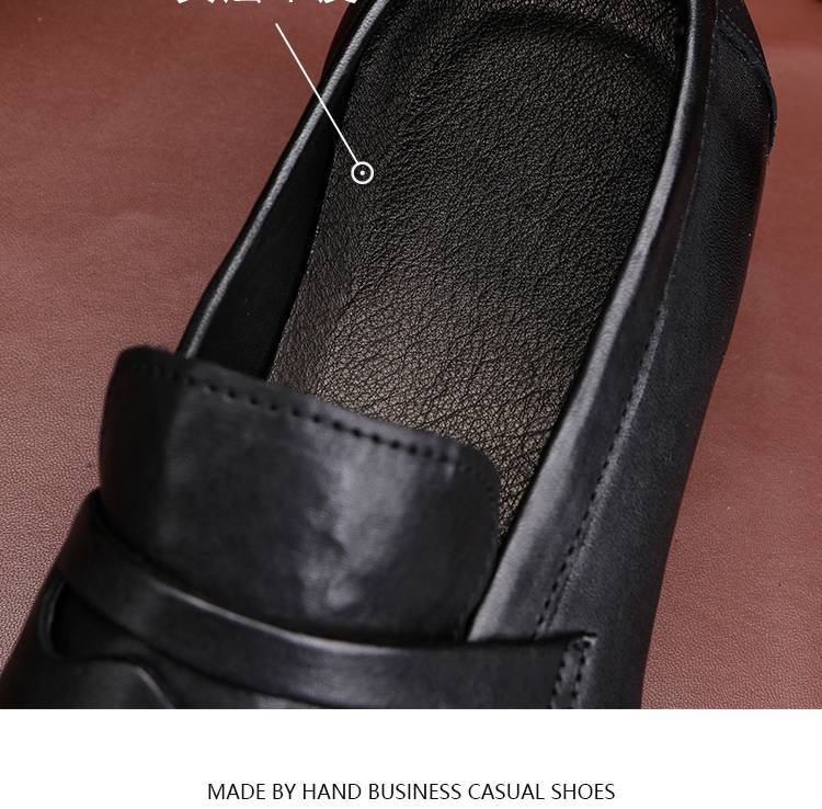 Neue waschen vintage pferd leder schuhe eine slip-auf bean schuhe herren schuhe licht luxus high-end gerade leder schuhe leder laufsohle_voghion.com