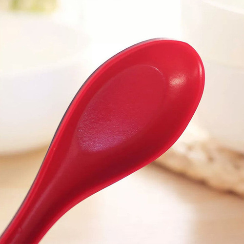 Household long-handled red and black spoon melamine spoon restaurant spoon plastic spoon breakfast shop snack shop spicy hot spoon commonly used