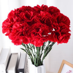 Simulated single-head carnation Mother's Day Teacher's Day gift simulated flower fake flower home decoration manufacturer wholesale and retail