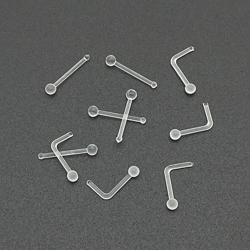 Invisible Nose Studs Uv Transparent Soft Silicone Straight Rod_voghion.com
