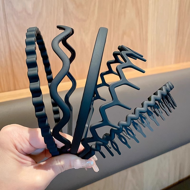 2025新款黑色防滑带齿发箍男女通用简约压发卡洗脸头饰发捆