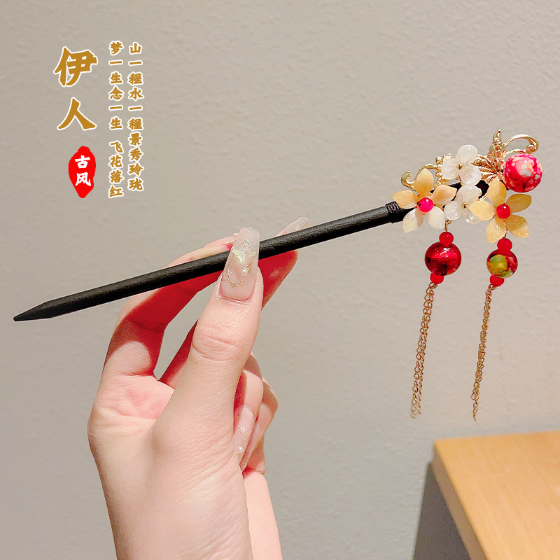 Nuevo estilo chino flange flores clip de cabello paso de agitación Hanfu Zhang clip de cabello antiguo estilo de alta sensibilidad clip de cabello clip de cabello tocado