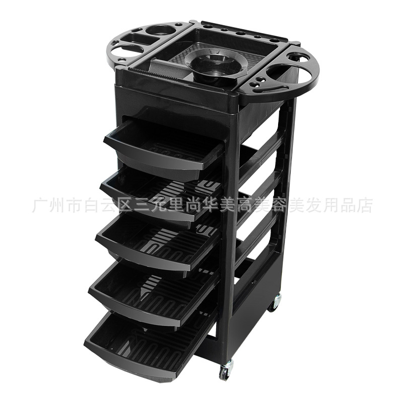 Carrito de belleza ensamblado, carro de arranque de EE. UU., Salón de belleza de seis pisos, peluquería, carro de empuje manual, gabinete de carro de herramientas 03