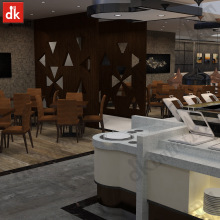 亚洲酒店人造大理石自助餐台图片制冷冰池台制作生产厂家