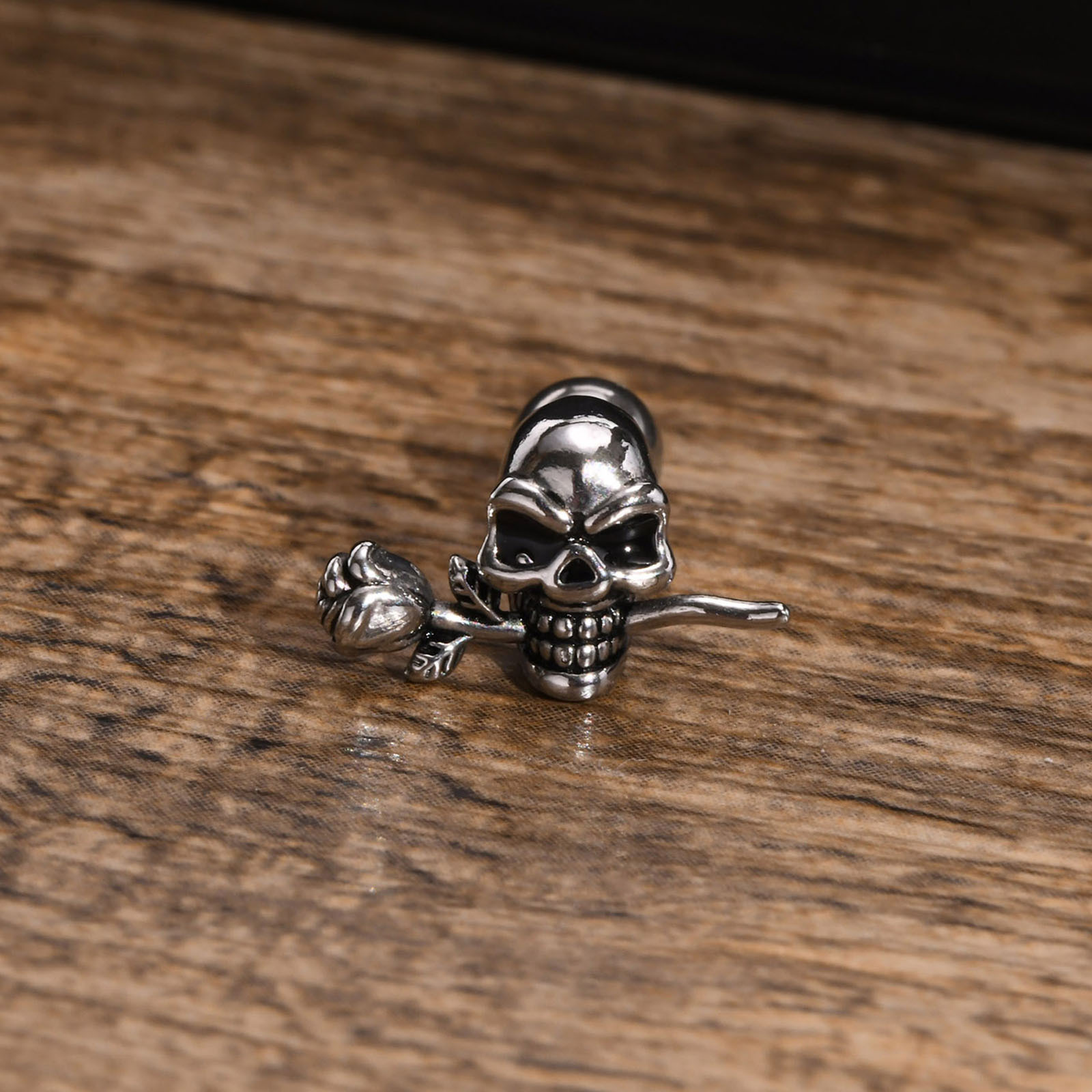 Street Occasion 201 Stainless Steel Material 1 Piece Halloween Fashion Skull 201 Stainless Steel Ear Studs